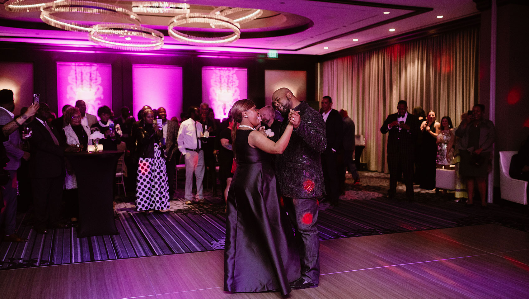 Couple dancing at after party